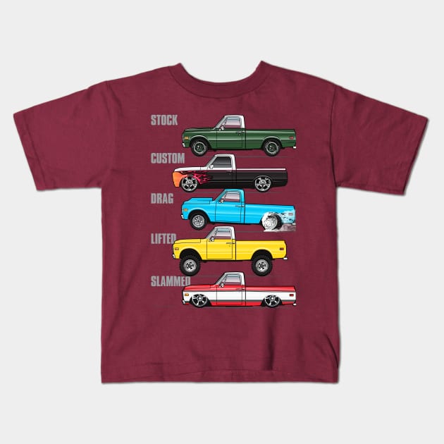 69-72 Classic Trucks Kids T-Shirt by JRCustoms44